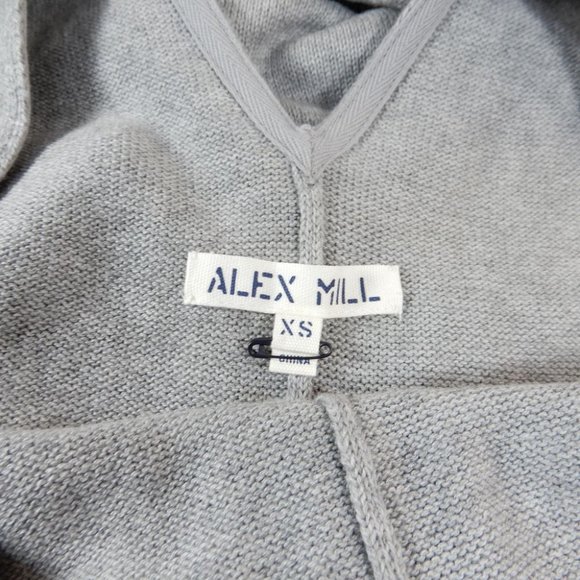 ALEX MILL Ollie Overalls Jumpsuit Size XS Cotton & Wool Knit Grey NEW $175 - Picture 7 of 10